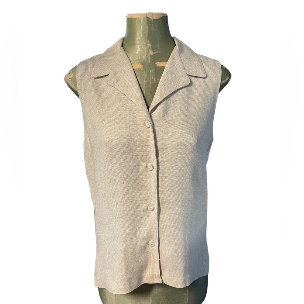 Vintage Sleeveless Button Up Blouse